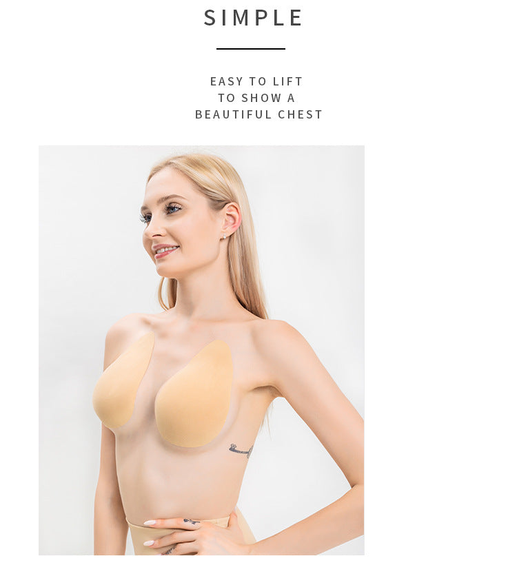 1 Pair Women Large Size Adhesive Bra Water Drop Shaped Invisible Breast Pads Silicone Lifting Nipple Cover Push Up Chest Sticker