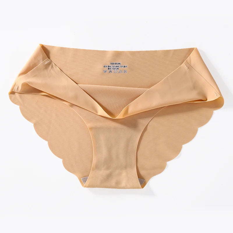 3PCS/Set Seamless Silk Women's Panties Briefs Women Underwear Female Underpants Comfortable Silk Panty Sexy Woman Lingerie M-XL