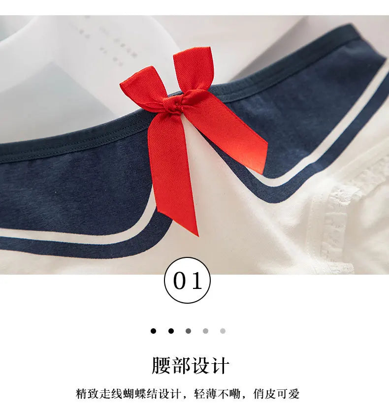 New Japanese Style Cotton Underwear Sexy Lace Panties Fashion Comfort Briefs Mid Waist Seamless Girl Underpants Female Lingerie