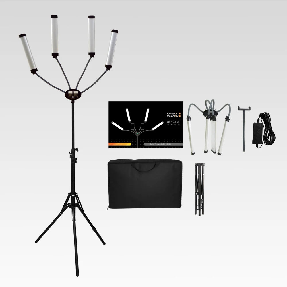 360° LED Light Double-Arm Fill Light  50W/80W 3000-6000K Photography Studio Kit Adjustable Light Suit for YouTube Makeup Video