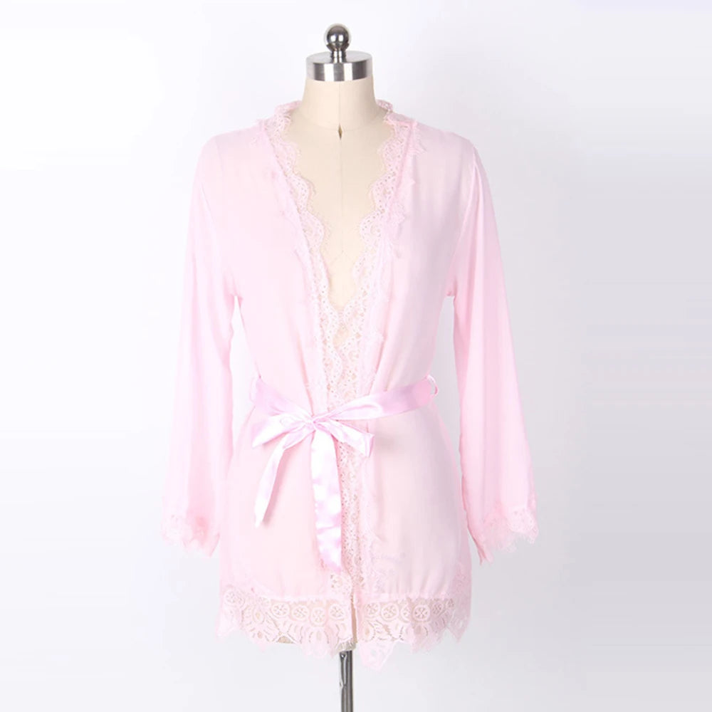 Sleepwear Women Lace Babydoll Erotic Sexy Lingerie Pajamas Nightgowns Night Transparent Dress Black Sexy Lingerie Homewear