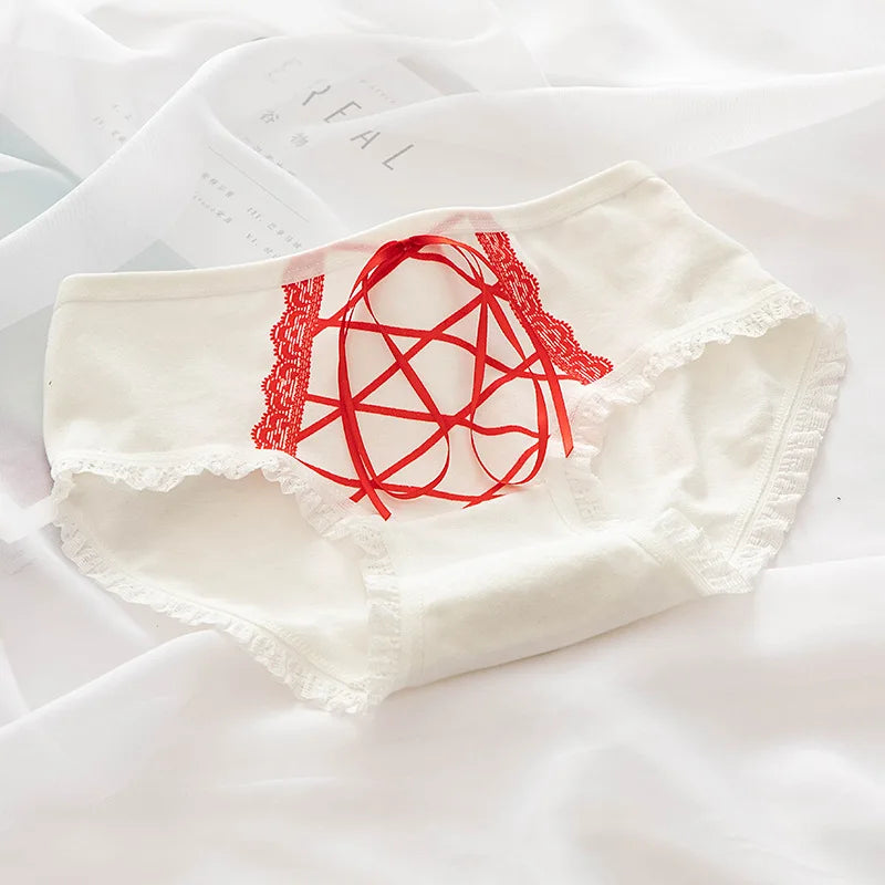 New Japanese Style Cotton Underwear Sexy Lace Panties Fashion Comfort Briefs Mid Waist Seamless Girl Underpants Female Lingerie