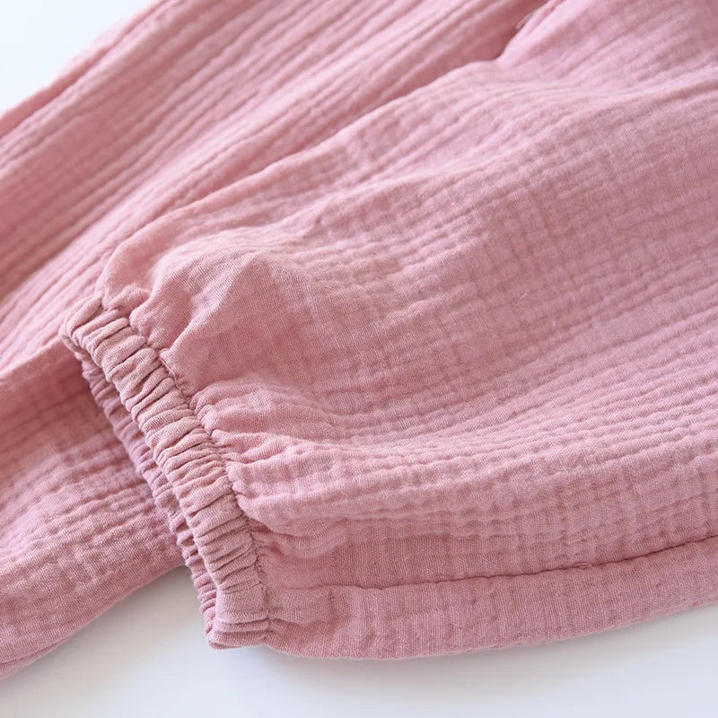 100% Cotton Pajamas Sleep Bottoms Spring Women's Loose Leggings New Casual Slim Home Pants Elastic Waist Solid Thin Sleepwear
