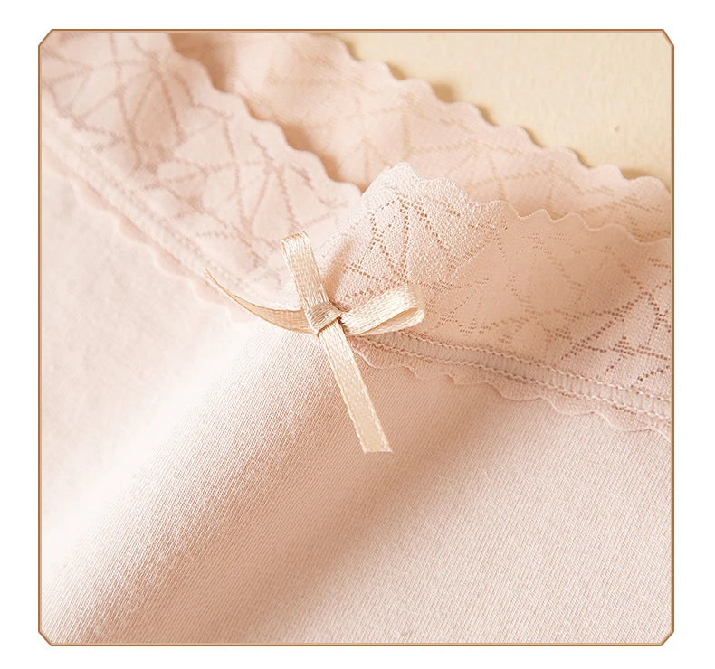 5Pcs Women's Cotton Panties Breathable Lingerie Cute Young Girls Briefs Sexy Underpants Mid Waist Solid Panty Female Underwear