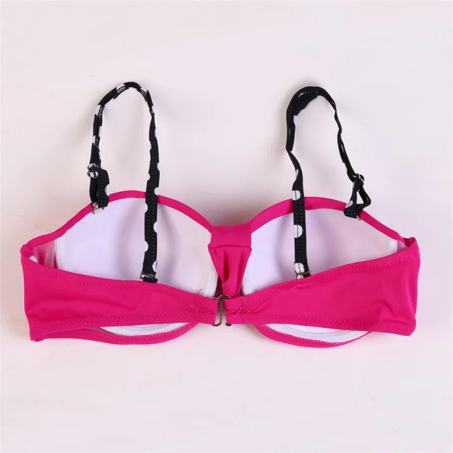 Sexy Push Up Bikini Solid Swimwear Women 2021 Swimsuit Women 2 Pieces Bathing Suit Brazilian Biquinis Mujer Halter Top Beachwear