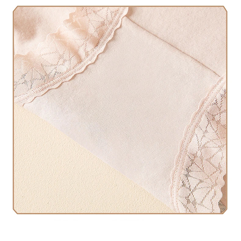5Pcs Women's Cotton Panties Breathable Lingerie Cute Young Girls Briefs Sexy Underpants Mid Waist Solid Panty Female Underwear