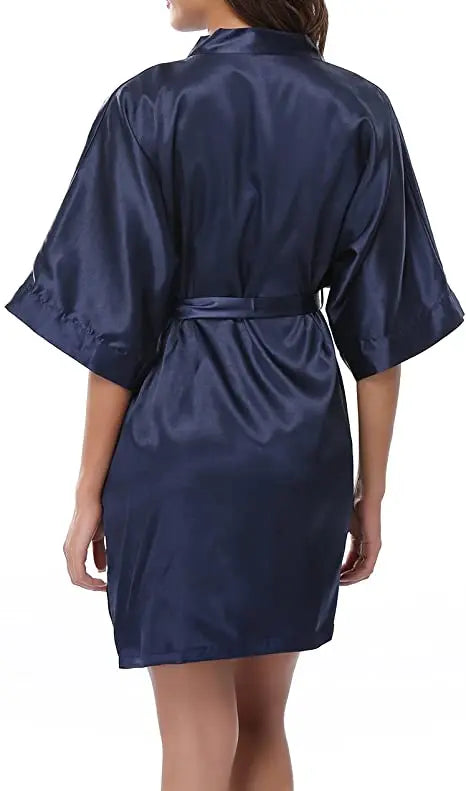 Satin Robe Female Intimate Lingerie Sleepwear Silky Bridal Wedding Gift Casual Kimono Bathrobe Gown Nightgown Sexy Nightwear