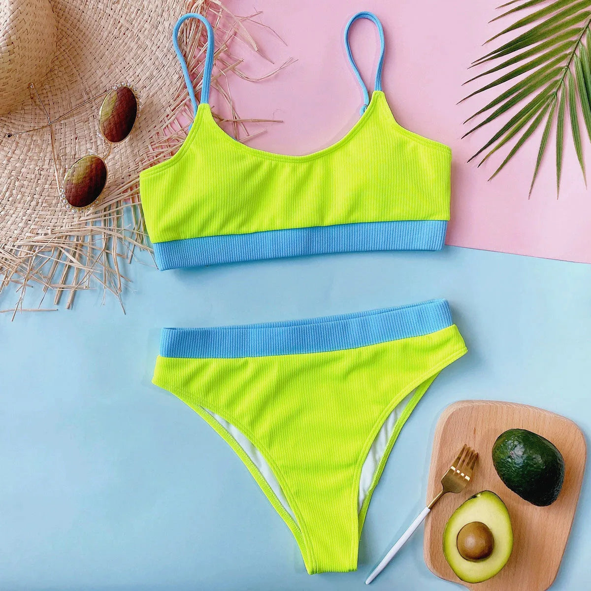 Push Up Swimsuit Female Patchwork Swimwear For Women Bathing Suit High Waist Bikini Set Sport Wear Swimming Suit Sexy Bikini