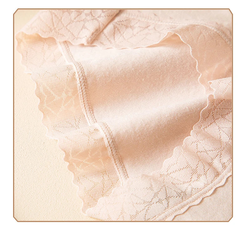 5Pcs Women's Cotton Panties Breathable Lingerie Cute Young Girls Briefs Sexy Underpants Mid Waist Solid Panty Female Underwear