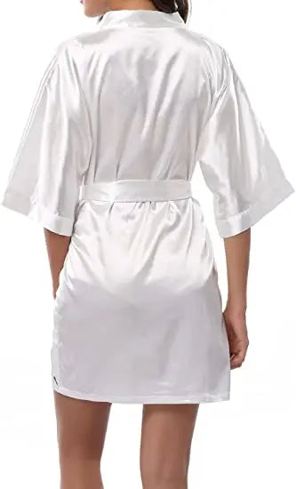 Satin Robe Female Intimate Lingerie Sleepwear Silky Bridal Wedding Gift Casual Kimono Bathrobe Gown Nightgown Sexy Nightwear