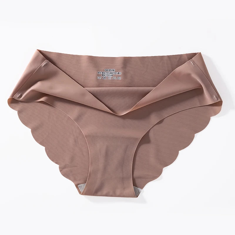 3PCS/Set Seamless Silk Women's Panties Briefs Women Underwear Female Underpants Comfortable Silk Panty Sexy Woman Lingerie M-XL