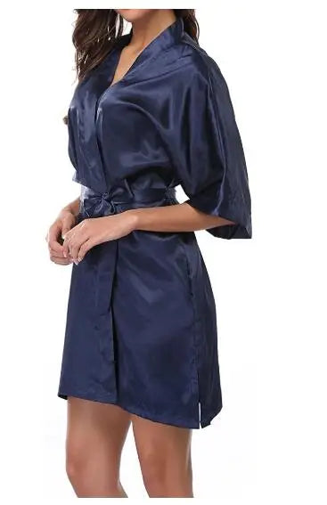 Satin Robe Female Intimate Lingerie Sleepwear Silky Bridal Wedding Gift Casual Kimono Bathrobe Gown Nightgown Sexy Nightwear