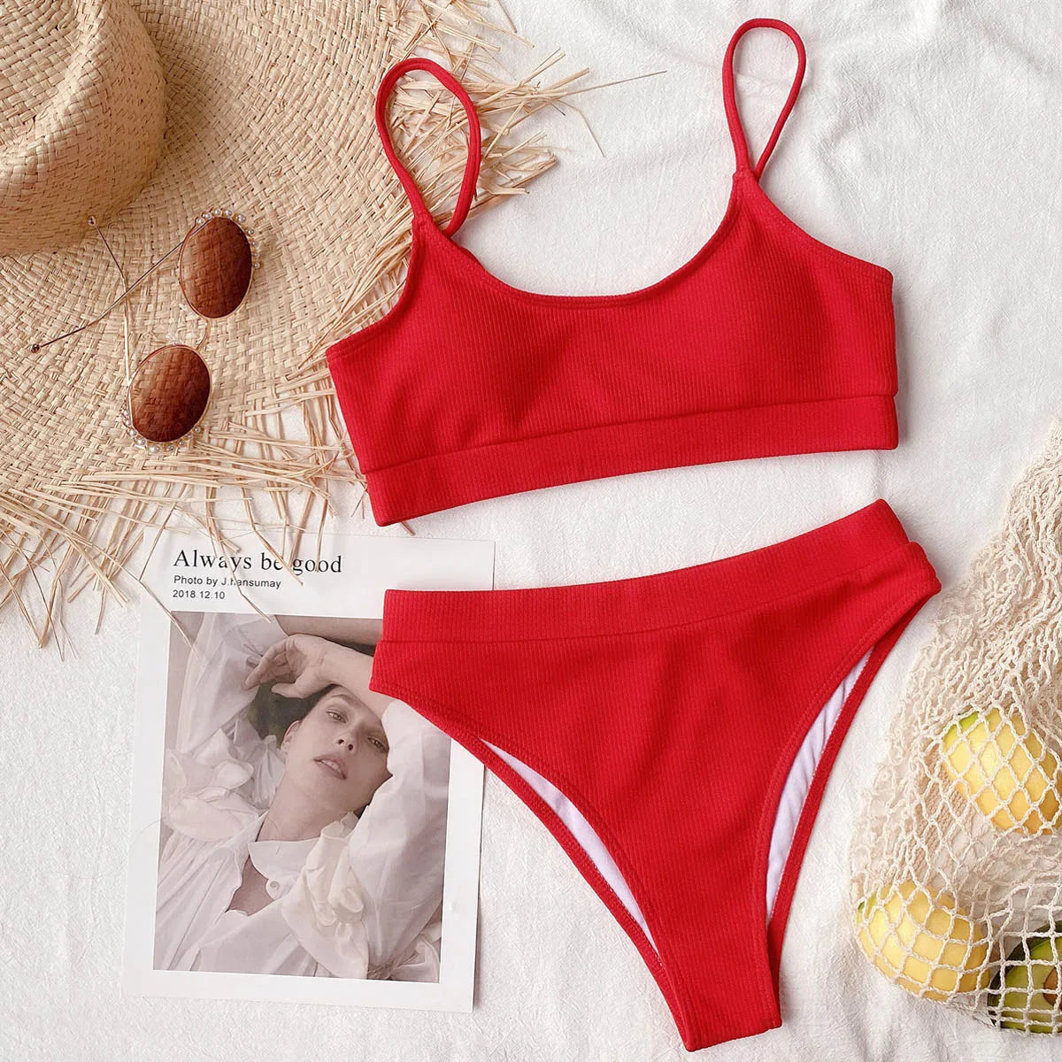 Push Up Swimsuit Female Patchwork Swimwear For Women Bathing Suit High Waist Bikini Set Sport Wear Swimming Suit Sexy Bikini