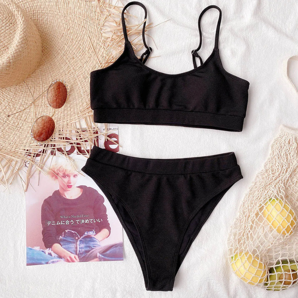 Push Up Swimsuit Female Patchwork Swimwear For Women Bathing Suit High Waist Bikini Set Sport Wear Swimming Suit Sexy Bikini