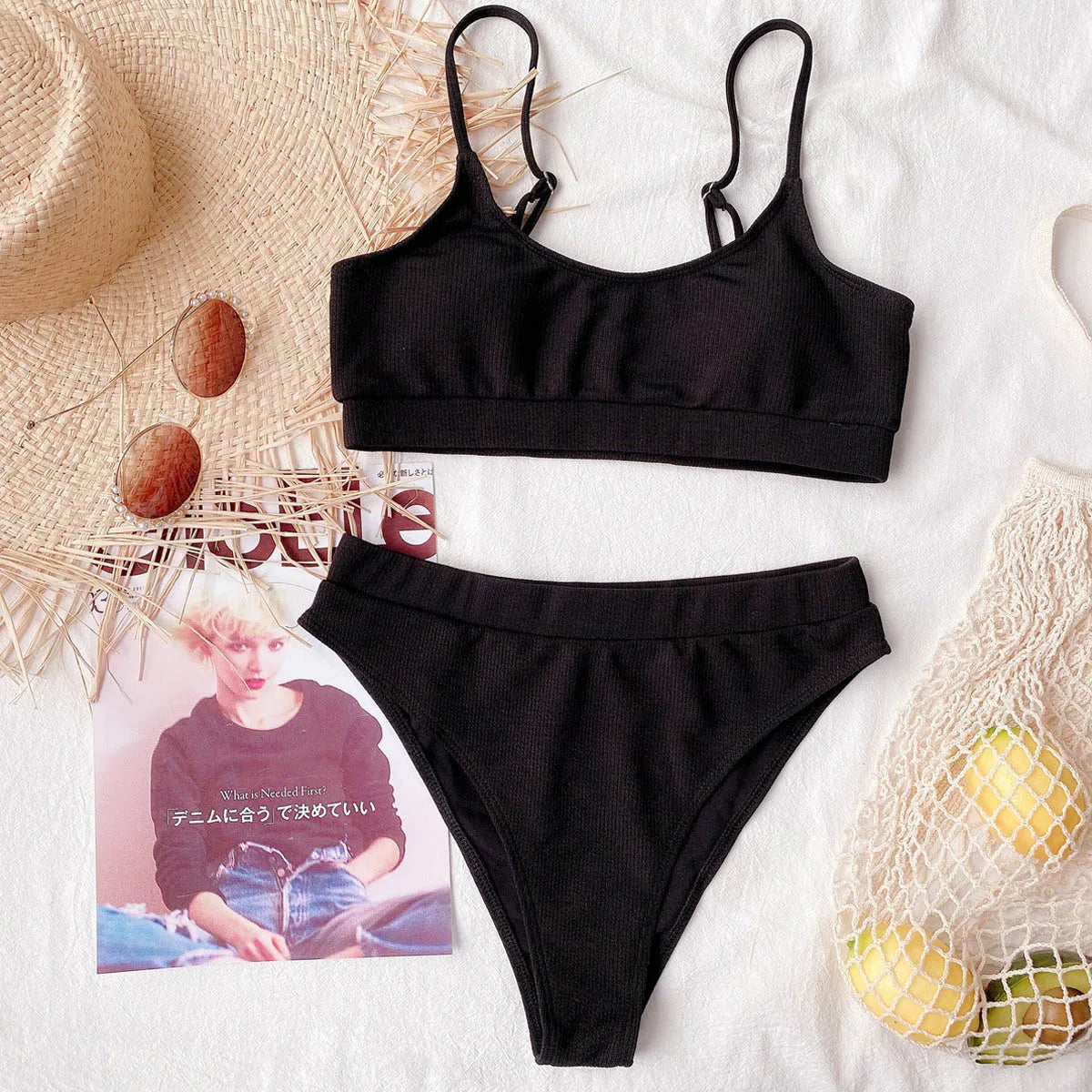 Push Up Swimsuit Female Patchwork Swimwear For Women Bathing Suit High Waist Bikini Set Sport Wear Swimming Suit Sexy Bikini