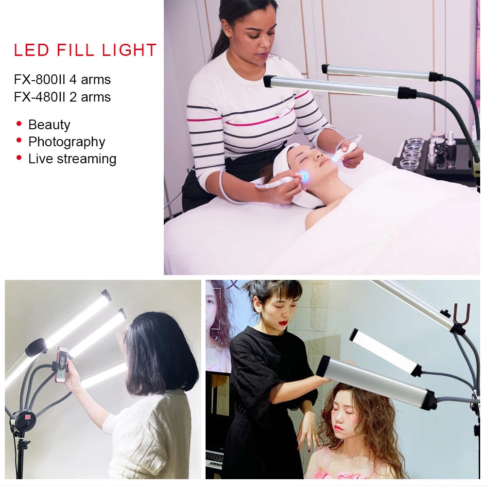 360° LED Light Double-Arm Fill Light  50W/80W 3000-6000K Photography Studio Kit Adjustable Light Suit for YouTube Makeup Video