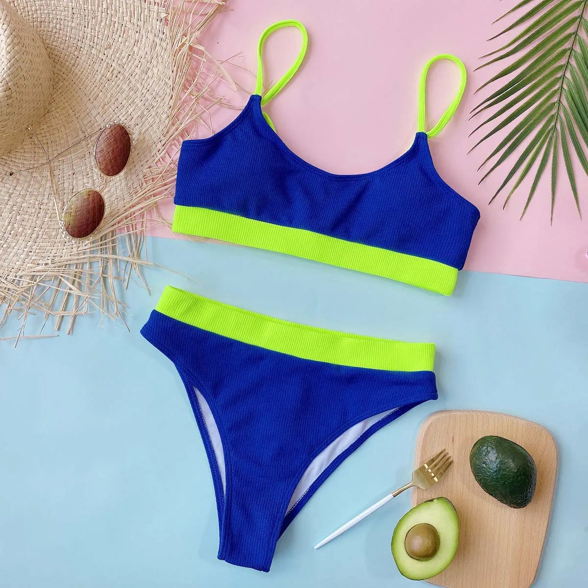 Push Up Swimsuit Female Patchwork Swimwear For Women Bathing Suit High Waist Bikini Set Sport Wear Swimming Suit Sexy Bikini