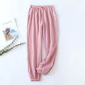 100% Cotton Pajamas Sleep Bottoms Spring Women's Loose Leggings New Casual Slim Home Pants Elastic Waist Solid Thin Sleepwear