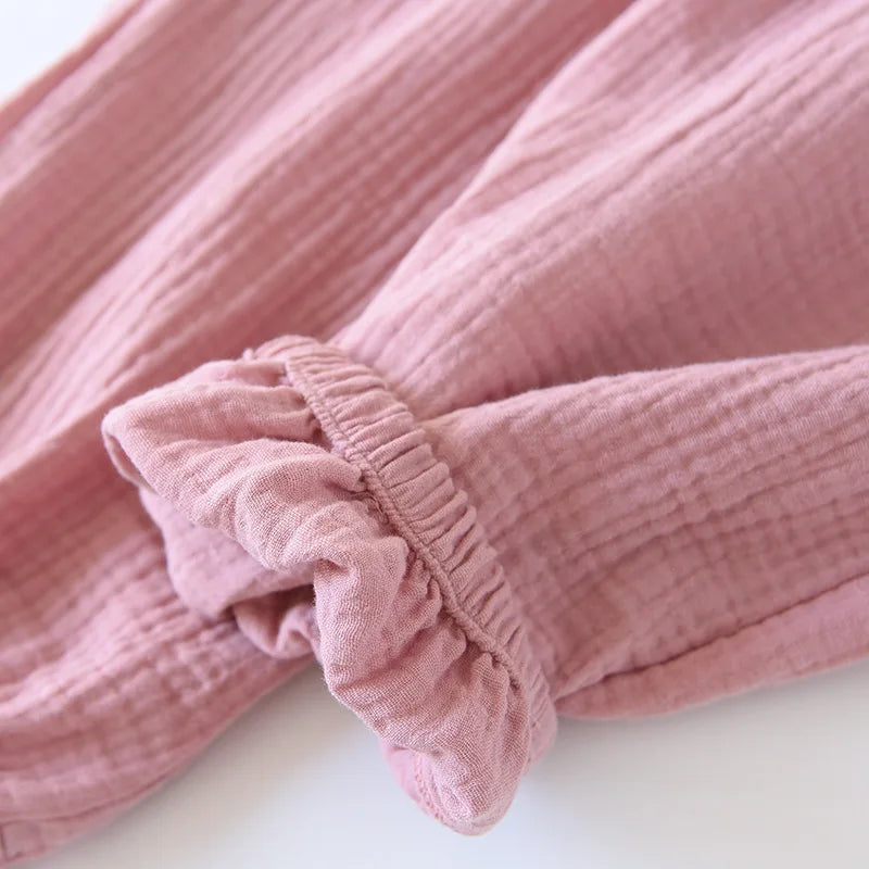 100% Cotton Pajamas Sleep Bottoms Spring Women's Loose Leggings New Casual Slim Home Pants Elastic Waist Solid Thin Sleepwear