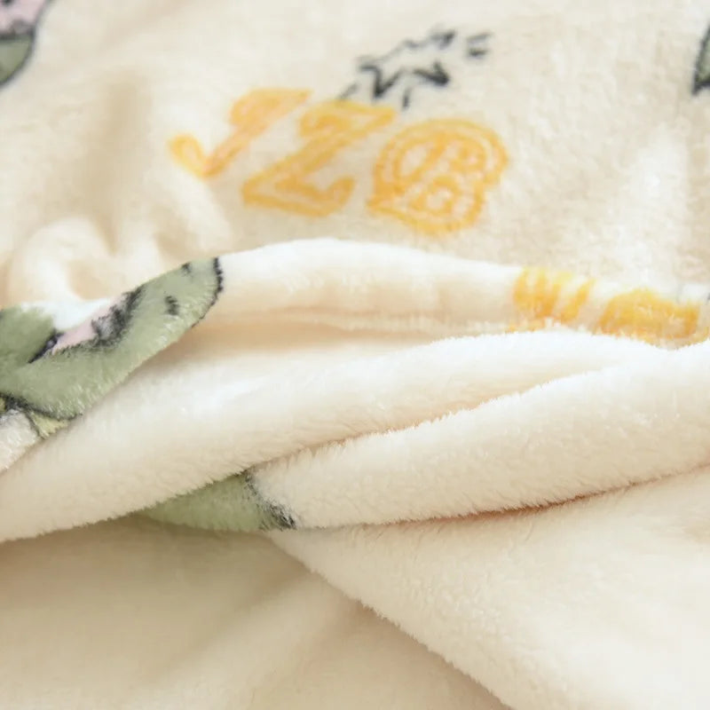 New Autumn And Winter Ladies Flannel Pajamas Long-sleeved Trousers Two-piece Cartoon Dinosaur Warmth Thickening Home Service Set