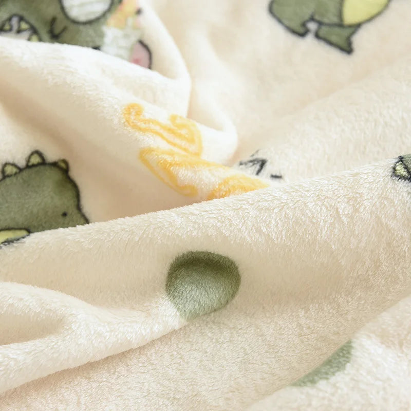 New Autumn And Winter Ladies Flannel Pajamas Long-sleeved Trousers Two-piece Cartoon Dinosaur Warmth Thickening Home Service Set