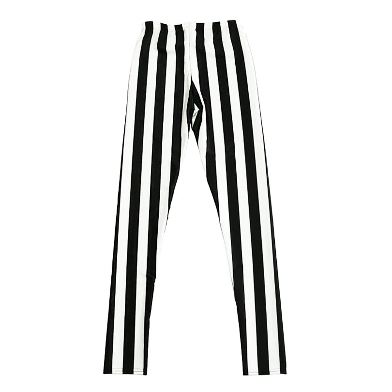 Women Stripe Leggings Slim Skinny Leggings White Black Red Rose Yellow Striped Spring Summer Running Gym Stretchy Pants Trousers
