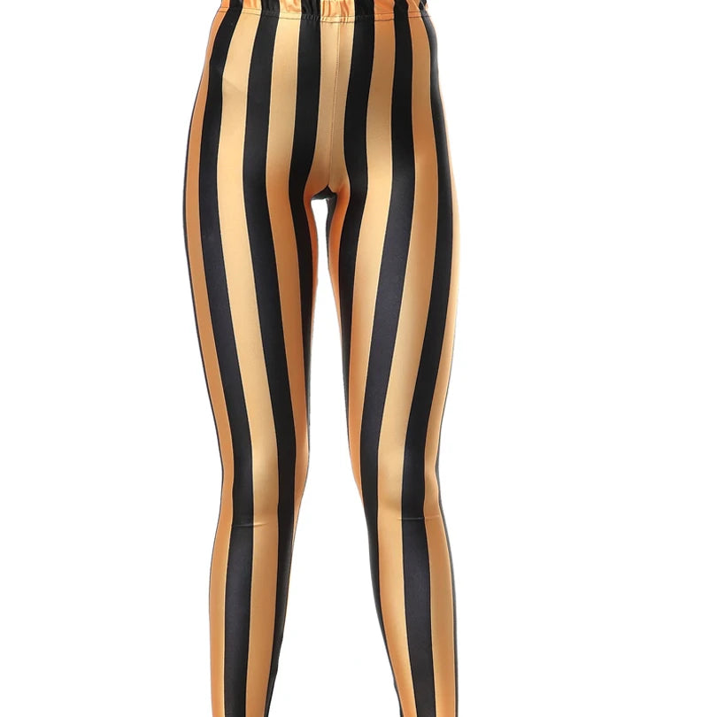 Women Stripe Leggings Slim Skinny Leggings White Black Red Rose Yellow Striped Spring Summer Running Gym Stretchy Pants Trousers