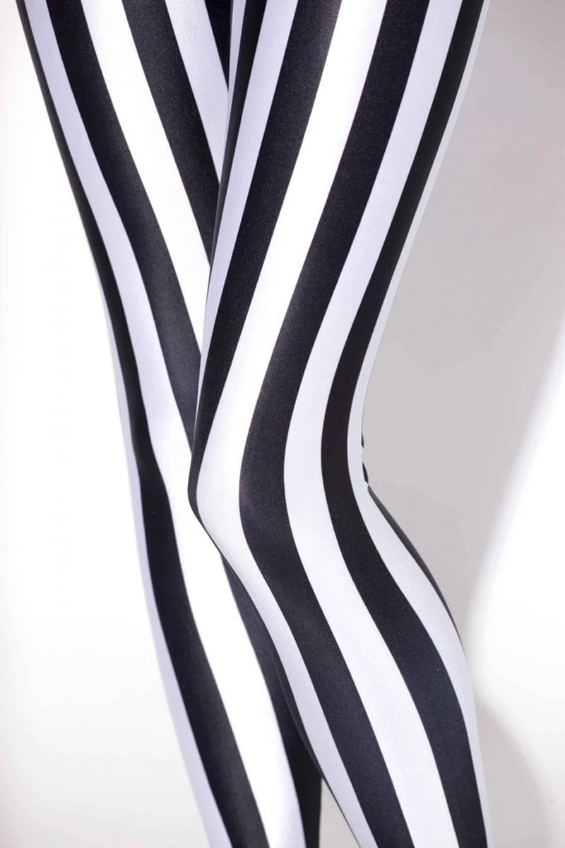 Women Stripe Leggings Slim Skinny Leggings White Black Red Rose Yellow Striped Spring Summer Running Gym Stretchy Pants Trousers
