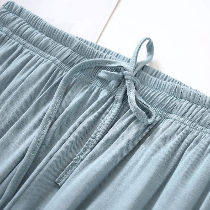 Women Home Pants Modal Casual Loose Pajamas Pants Spring Summer Sleep Wear Bottoms Female Drawstring Thin Trousers Loungwear