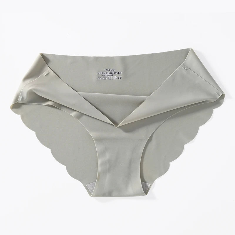 3PCS/Set Seamless Silk Women's Panties Briefs Women Underwear Female Underpants Comfortable Silk Panty Sexy Woman Lingerie M-XL