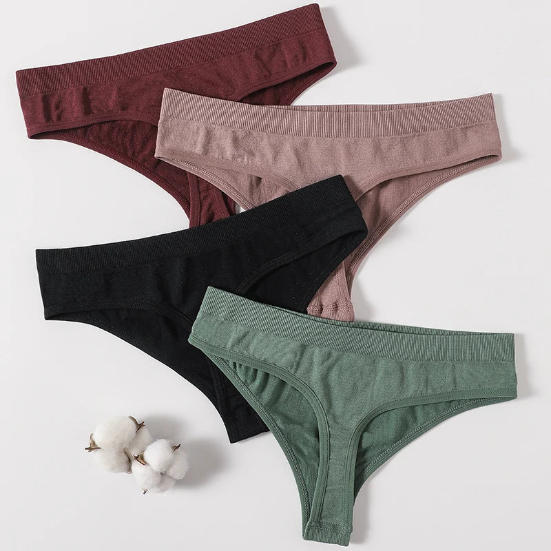 10Pcs/Set Seamless Thongs G-String Women Panties Sexy Underwear Female Underpants Sexy Lingerie Low Waist Sport Bottoms M-XL
