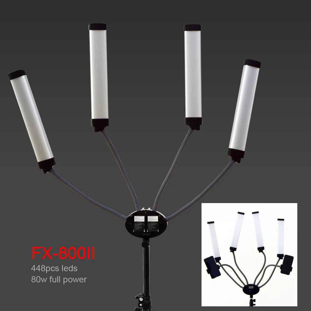360° LED Light Double-Arm Fill Light  50W/80W 3000-6000K Photography Studio Kit Adjustable Light Suit for YouTube Makeup Video