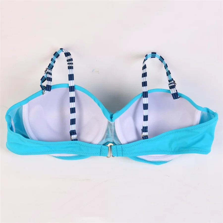 Sexy Push Up Bikini Solid Swimwear Women 2021 Swimsuit Women 2 Pieces Bathing Suit Brazilian Biquinis Mujer Halter Top Beachwear