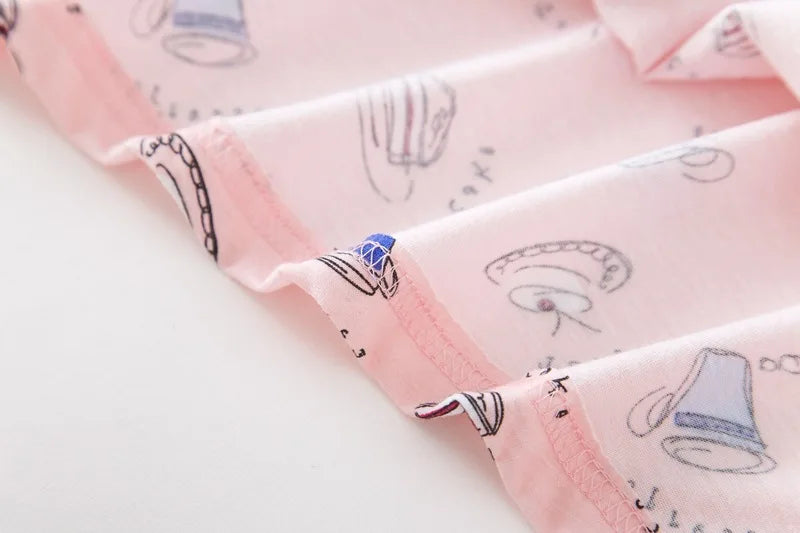 Knitted Cotton Women Plus Size Lingere Nightgown Loose Nightdress Long Sleeve Night Gown Cute Cartoon Home Dress Sexy Sleepwear