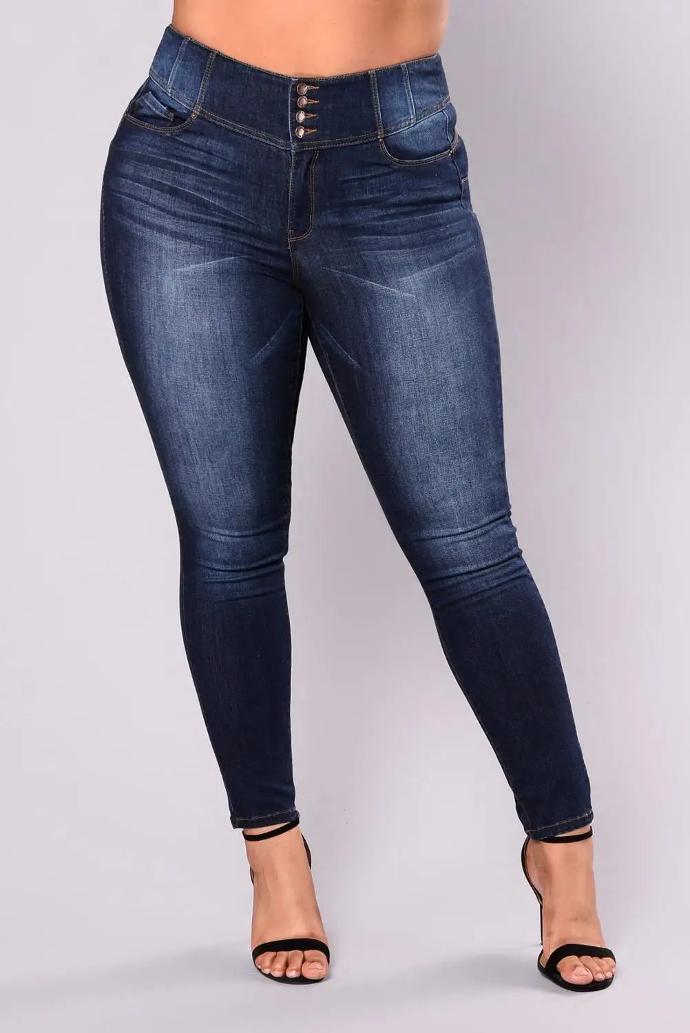 Women's plus size high waist jeans casual Skinny denim fat mom jeans L-5XL high quality wholesale price