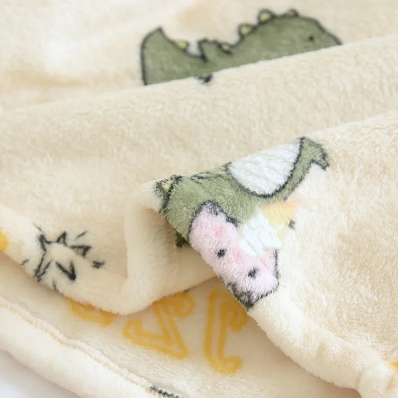 New Autumn And Winter Ladies Flannel Pajamas Long-sleeved Trousers Two-piece Cartoon Dinosaur Warmth Thickening Home Service Set
