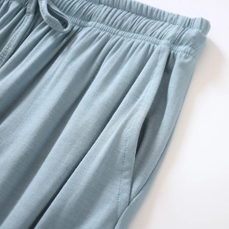 Women Home Pants Modal Casual Loose Pajamas Pants Spring Summer Sleep Wear Bottoms Female Drawstring Thin Trousers Loungwear