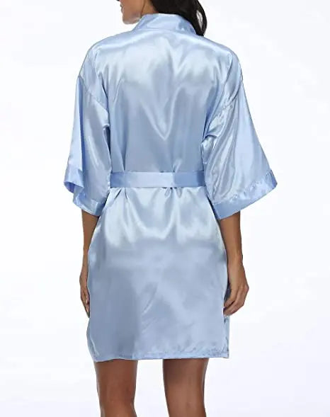 Satin Robe Female Intimate Lingerie Sleepwear Silky Bridal Wedding Gift Casual Kimono Bathrobe Gown Nightgown Sexy Nightwear