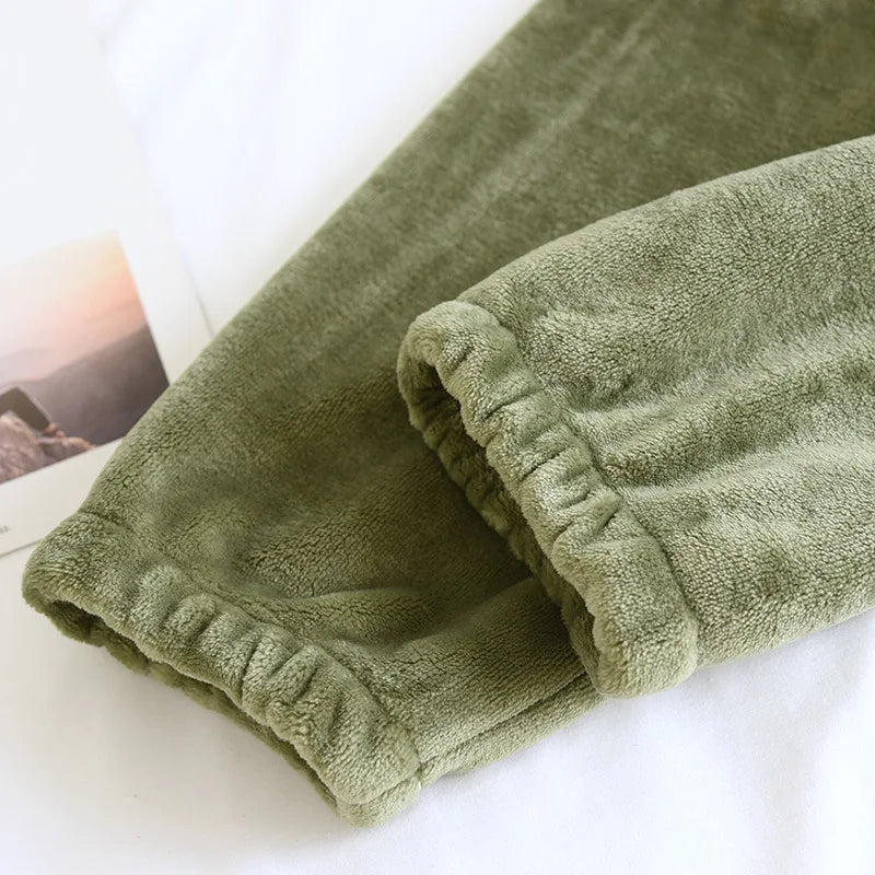 New Autumn And Winter Ladies Flannel Pajamas Long-sleeved Trousers Two-piece Cartoon Dinosaur Warmth Thickening Home Service Set