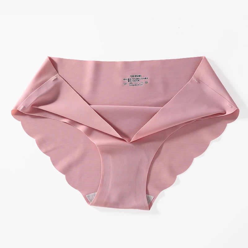 3PCS/Set Seamless Silk Women's Panties Briefs Women Underwear Female Underpants Comfortable Silk Panty Sexy Woman Lingerie M-XL