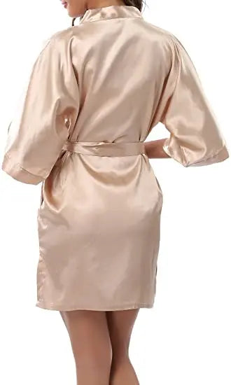 Satin Robe Female Intimate Lingerie Sleepwear Silky Bridal Wedding Gift Casual Kimono Bathrobe Gown Nightgown Sexy Nightwear