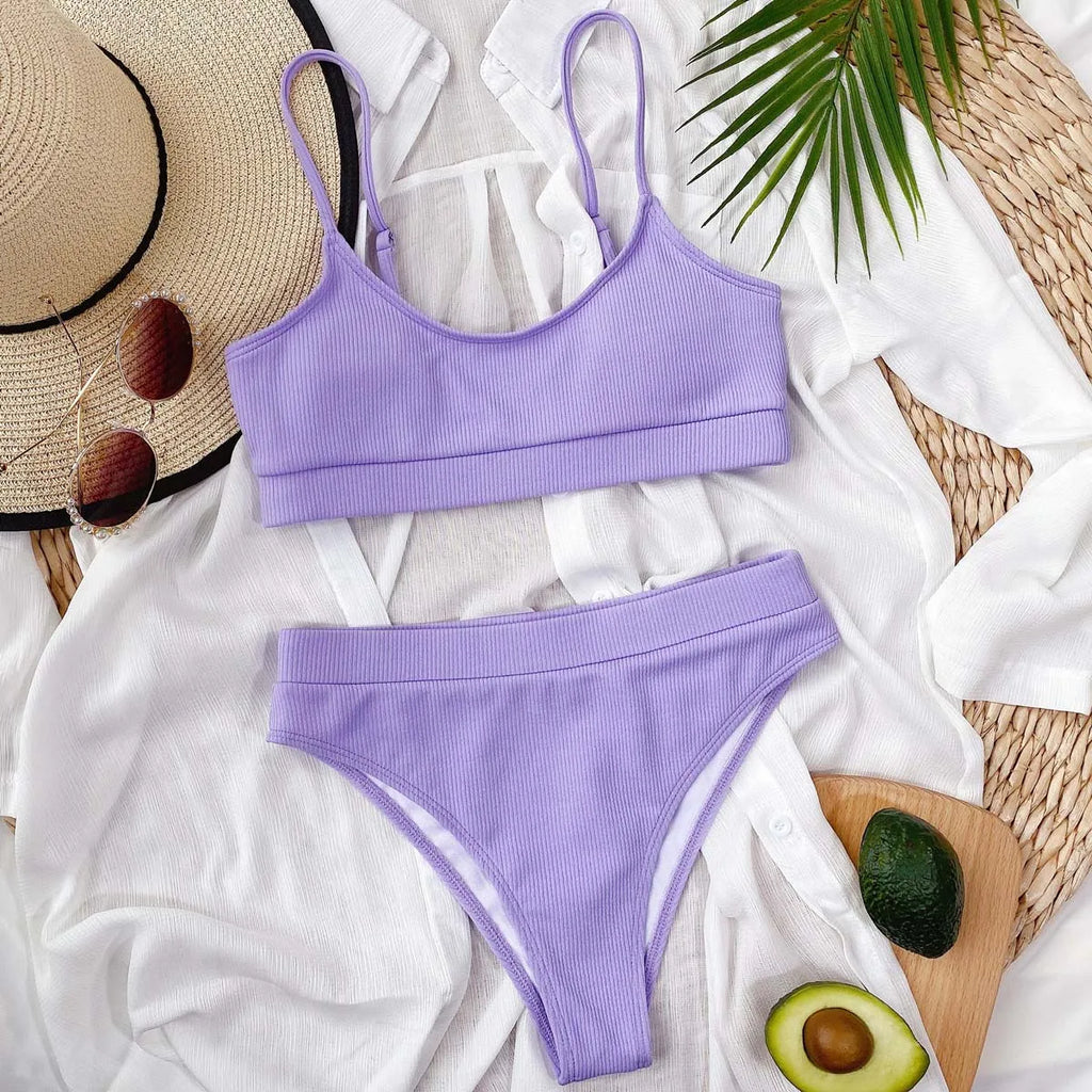 Push Up Swimsuit Female Patchwork Swimwear For Women Bathing Suit High Waist Bikini Set Sport Wear Swimming Suit Sexy Bikini
