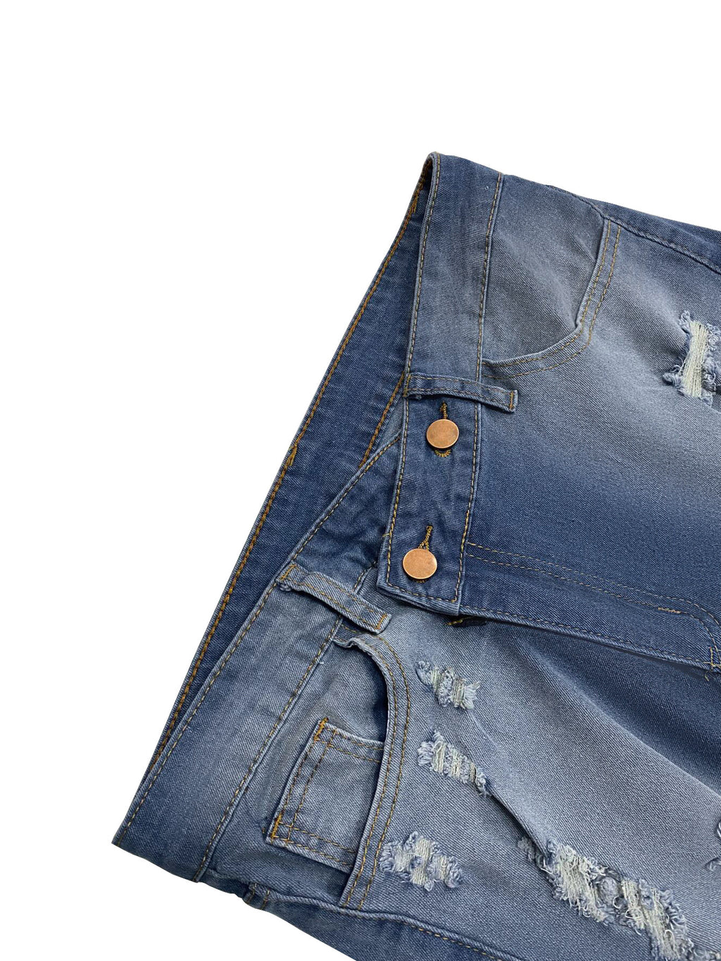 Jeans Ankle Length Women Pencil Denim Hole Pants Ripped Pockets High Waist Jean Skinny Streetwear Button Washed Distressed