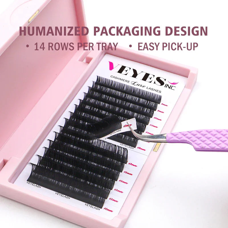 VEYESINC Cashmere Lashes Luxe  Eyelash Extensions Veyelash Faux Mink Individual Volume Soft Natural for Makeup