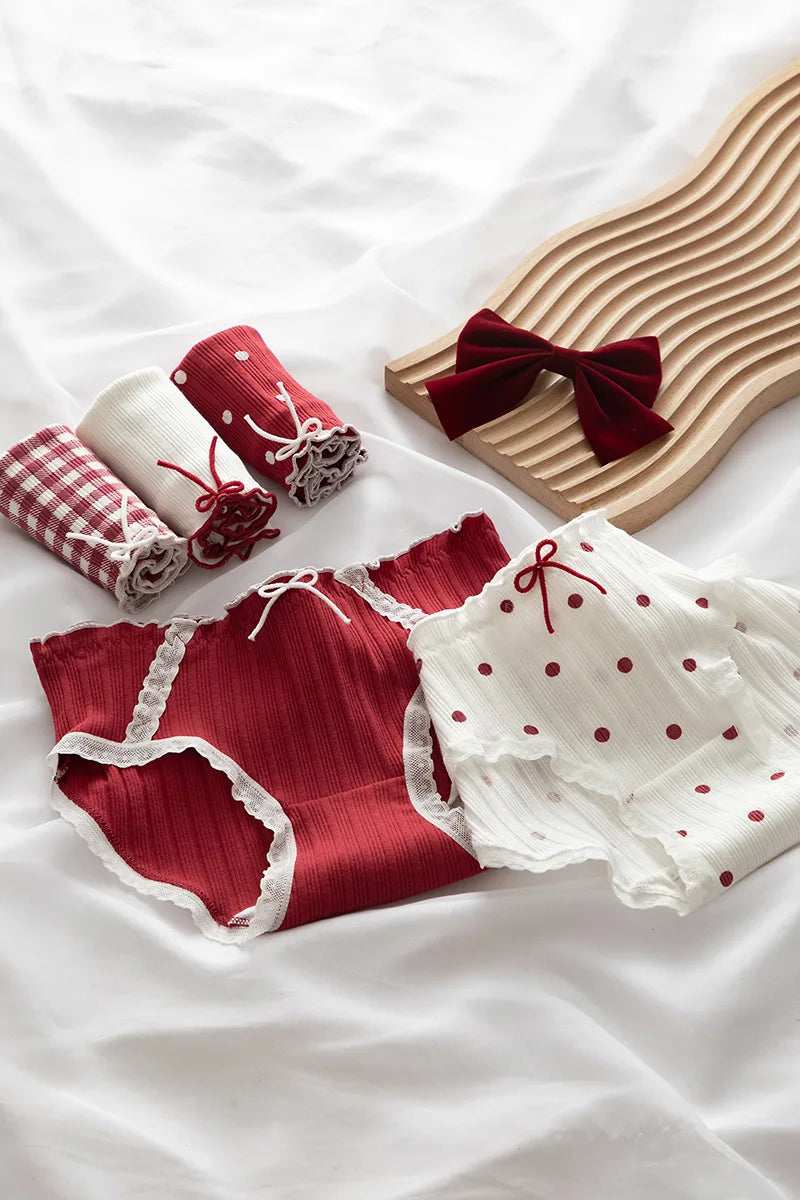 5Pcs/set Cotton Panties for Women Girl Briefs Underwear Plus Size Cute Soft Short Pantys Sexy Lingerie Female Ladies Underpants