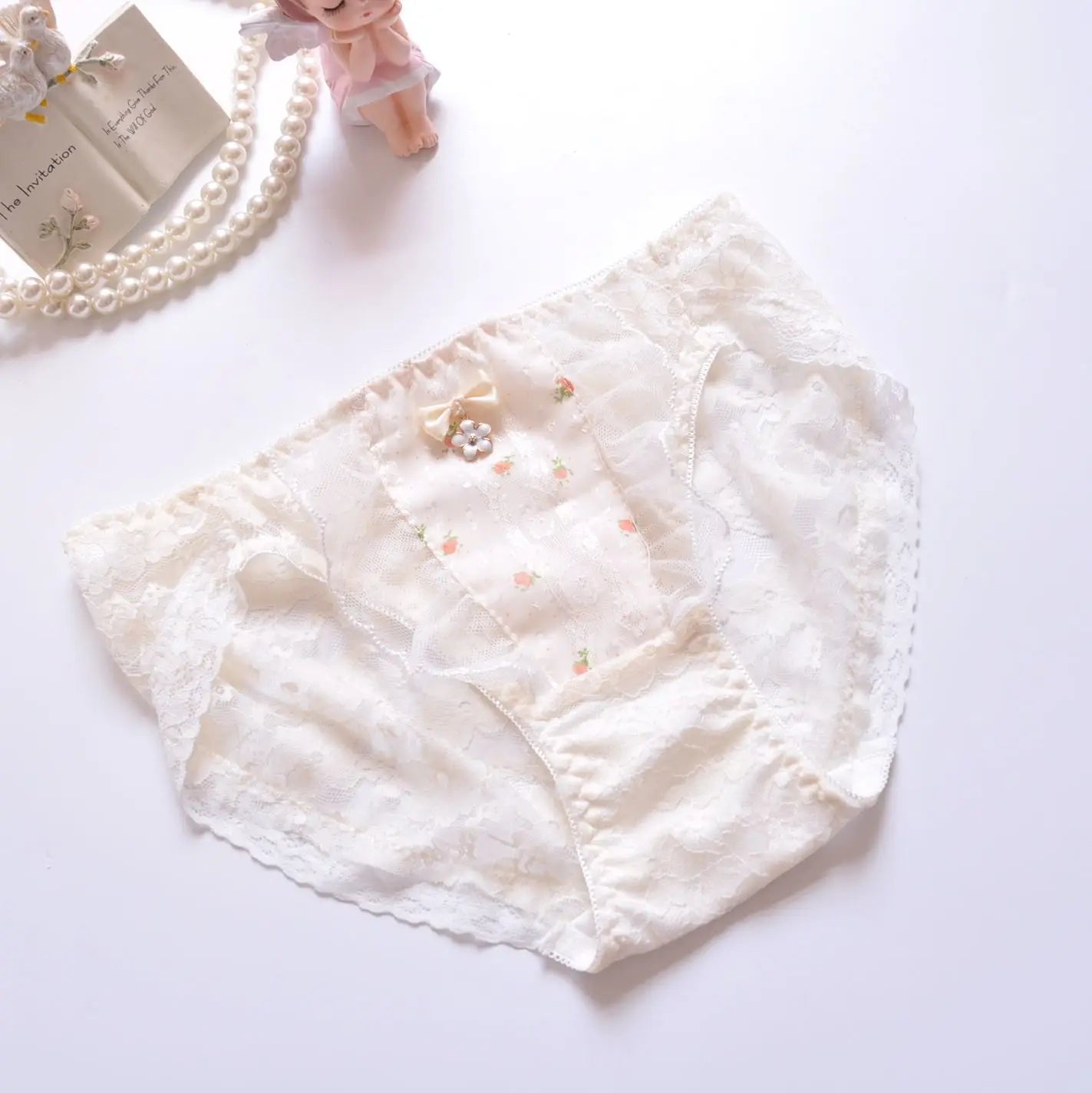 Cotton Ruffle Cute Lovely Sweety Girl Panties Bow Japanese Princess Style High Elasticity Breathable Sexy Women Underwear Breifs