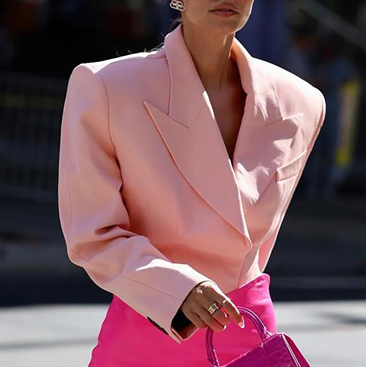 Fashion Long Sleeve  Shoulder Pads Blazer Jacket  Women Sexy Backless Crop Top Bodys Streetwear Suit Autumn Coats Traf