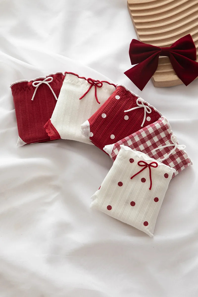 5Pcs/set Cotton Panties for Women Girl Briefs Underwear Plus Size Cute Soft Short Pantys Sexy Lingerie Female Ladies Underpants