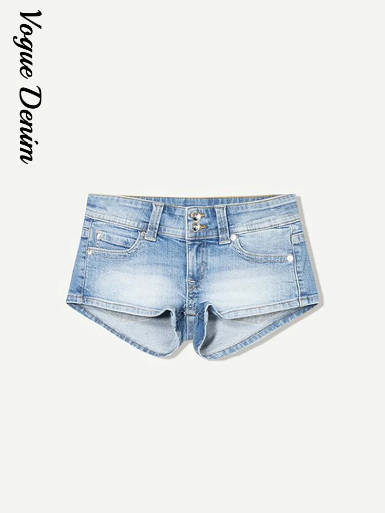 Summer Sexy Woman Denim Mini Pants Slim Low Waist Pockets Straight Short Jeans 2026 New Fashion High Street Women's Trousers