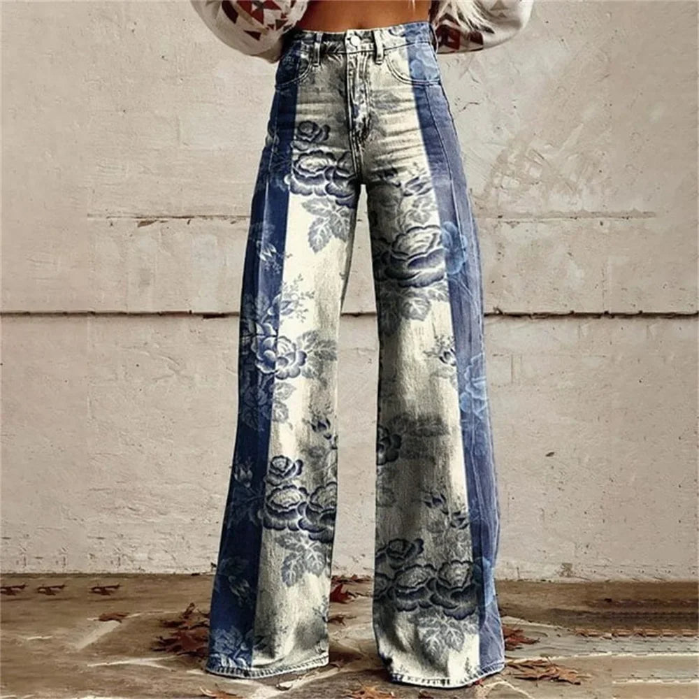 2025 Retro Fashion High Waisted Pants High Street Loose Wide Leg Denim Pants Women Harajuku Y2k Loose Jeans Women's Streetwear